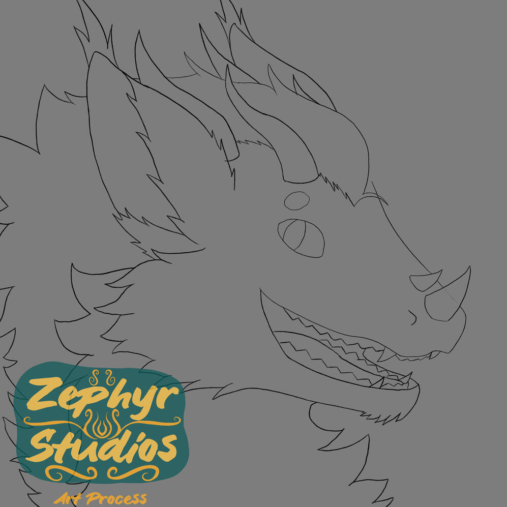 Sketch is refined with features being better defined.