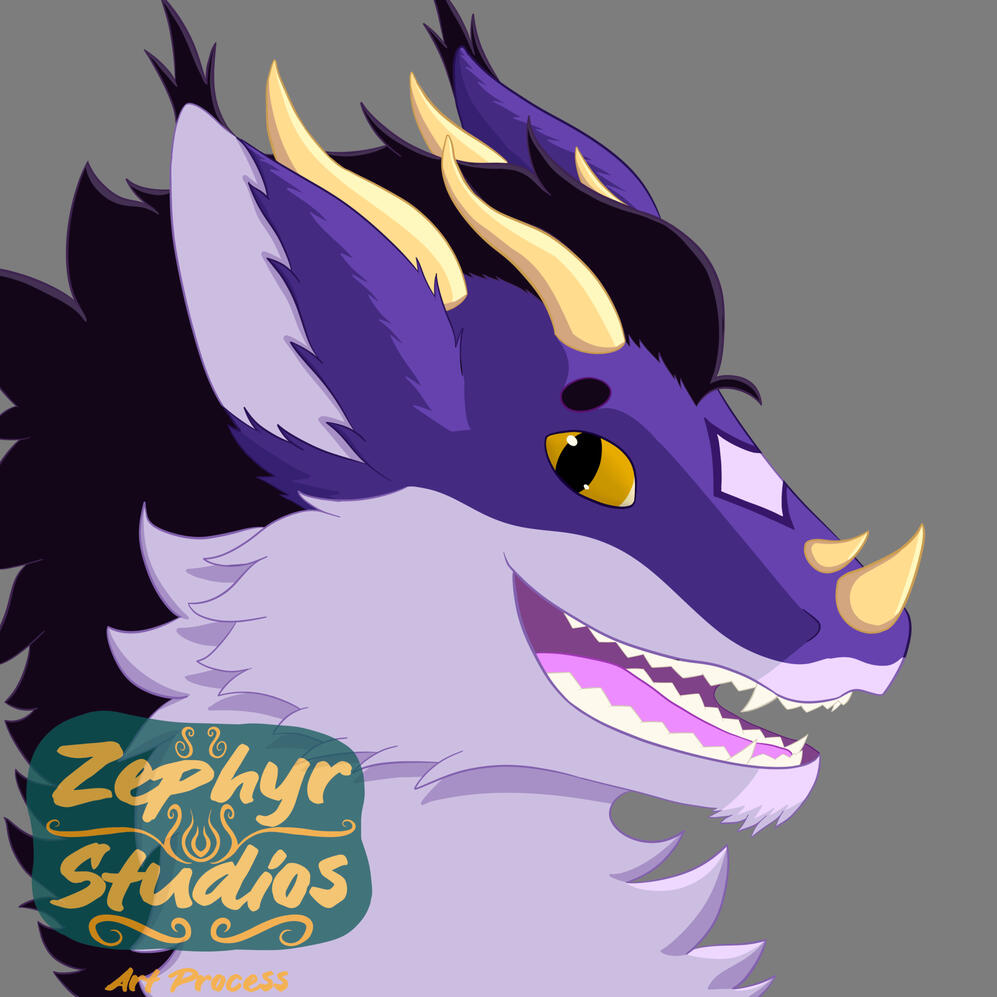 The lineart is colored to match the character.